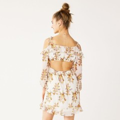 Juniors&rsquo; Rewind Long Sleeve Cold Shoulder Dress – XL (New W/Tags)(Ret. $44.00)