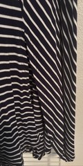 Spence Striped Maxi Dress Black & White V Neck Assymetrical Sleeveless Medium