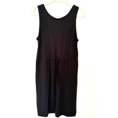 Columbia Easy Does It! Black Drawstring Waist Utility Pocket Sun Dress Sz M