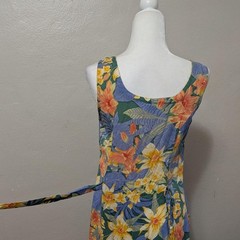 1990s Tropical Floral Button Front Maxi Sundress Medium
