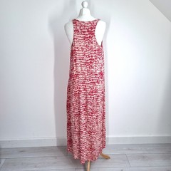 Warehouse Dress Midi Maxi UK 14 Red Pockets Jersey Casual Racerback Beach Hi-Low