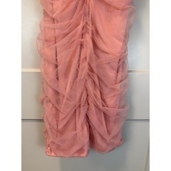 Fiestar Seer Pink Tulle Lace Up Bodice Bodycon Back Zipper Mini Dress Size Large