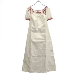 TEN Ron Herman Red Embroidery Dress Short Sleeves White Used 2910300183 Japan
