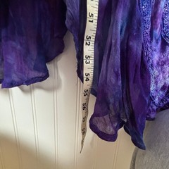 Hippie Tie Dye Dress SMALL Purple Boho Festival Embroidery Gypsy Handkerchief