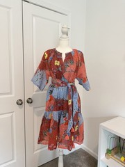 Oliphant Patchwork Mini Dress Stockholm Sienna Size Medium