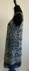 Max Studio Sleeveless Swing Paisley Tank Dress Womens Size Small Blue Green Tan