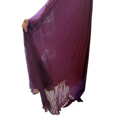 Strapless Beaded Plum Evening Train Maxi Gown size 8