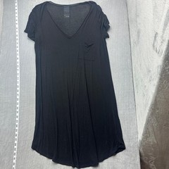 Heather Black Modal Spandex V-Neck Pocket T-Shirt Dress Womens Size Medium