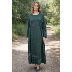 Mina Valenza Maxi Dress Womens Sz M Animal Tiger Print Long Sleeve Lagenlook NWT