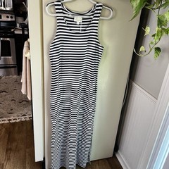 NWT-STS Sail To Sable Jetting to Jetties Navy Striped Maxi Tank Dress Sz Medium