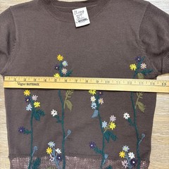 ***FLAWS*** Moschino Cheap & Chic Brown Wool Embroidered Floral Knit Dress XS