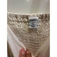 Old Navy Womens XXL Cream Button Front Eyelet Hem Smocked Midi Dress Off White