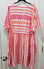 Old Navy XXL Patterned Pink/Orange/White Print Dress With Pockets, Fun, New!