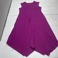 Chico&rsquo;s Dress Womens L Purple Sleeveless V Neck Swing Tank Maxi Pockets