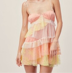 For Love and Lemons Sorbet Lace Mini Dress size large