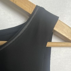 White House Black Market Black Sleeveless Shift Midi Chiffon Lined Sheer Zip XS