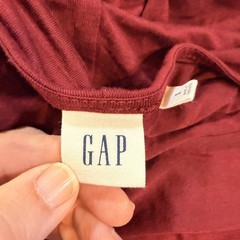 GAP True Wrap Long Sleeve Jersey Knit Balletcore Midi V Neck Burgundy Fairy Boho