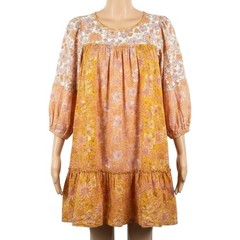 American Eagle Babydoll Dress M Floral Yellow Orange Pink Boho Hippie Peasant