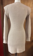 BTFBM Sweater Dress Camel Beige Sz S Acrylic Nylon Poly 34-40” Bust Tag On
