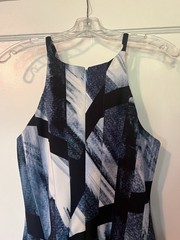 Vince Camuto Abstract Patterned Sleeveless Dress Office Siren Day-to-Night Sz 4