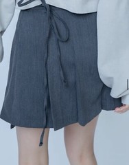 Shh!百褶可調整腰圍時尚百搭青春短裙