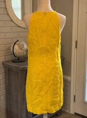 J.Crew Maxine Yellow Linen High-Neck Shift Dress Small Beach Vacation Resort