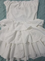 SHEIN White Strapless Ruffle Dress With Starfish Accent Size (S) Preowned