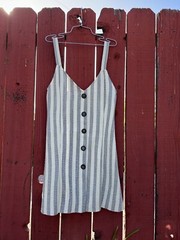 Zara Short Striped Mini Dress Blue Small New Boho Nautical Blue New Summer Sping