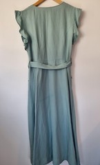Phase Eight Green Linen Blend Midi Dress Size 12 Button Down NEW!