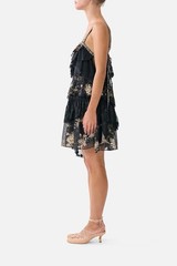 CAMILLA Flamenco Folklore Asymmetric Spliced Lace Mini Dress Size S RRP $999