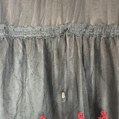 Pretty Angel Dress Large Mini Boho Black Red Silk Blend Dark Romantic Gothic L