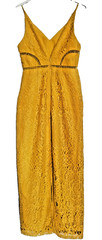 ASOS Mustard Yellow Lace Midi Dress Crochet Cut out V Neck Spaghetti Strap Party