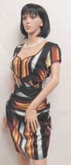 JESSICA SIMPSON Black Brown White Cut Out Back Party Dress 10 NWT