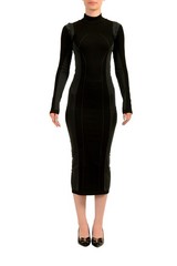 Scuderia Ferrari Women&rsquo;s Black Stretch Midi Dress US M/L IT 42/44