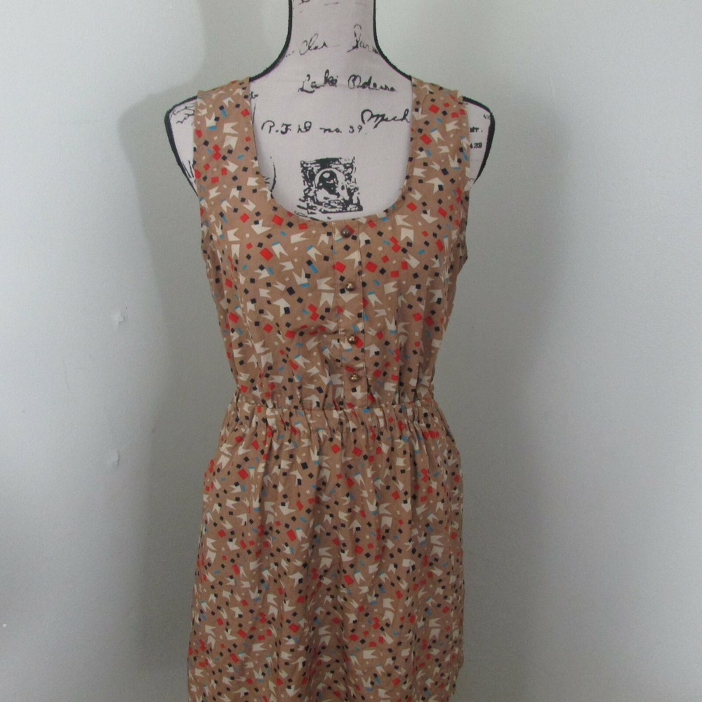 Mine Womens Dress Large Brown Sleeveless Juniors