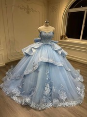 Luxury Off Shoulder Quinceanera Dress with Pleated Applique Chiffon Ball Gown