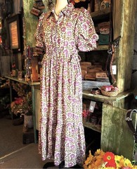 Entro Purple Floral Print Dress Side Ties So Pretty NWT Size: L