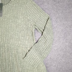 Ofeefan Womens XXL Sage Green Ribbed Knit Tunic Dress Long Sleeve NEW