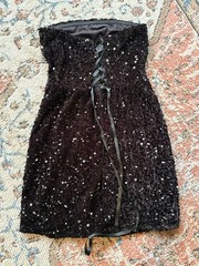 Altar’d State Strapless Sequin Mini Dress Black Womens M NWT