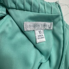 LONDON TIMES DRESS Aqua Size 10 Halter Sleeveless