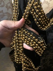 Morningside Vintage Black Gold Sequin Beaded Long Dress Size Large L