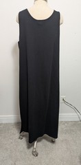 Vintage Cite 2 Pc Black Sleeveless Long Dress with Cats LARGE Cotton Novelty USA