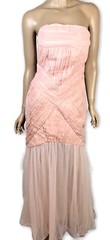 Jarlo Size 12 Pink Felicity Bandeau Maxi Dress Cocktail Tulle Skirt Strapless