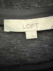 Loft Women&rsquo;s Gray Cold Shoulder Long Sleeve Dress, Key Hole Button Back, Large