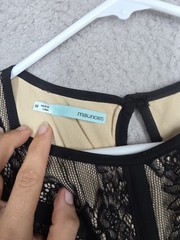 Black & Nude Lace Dress L Large Maurices Sleeveless Party Dress Cocktail