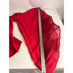 Unbranded Dramatic Mesh Bell Sleeve Mini Dress XS Red Open Back Bodycon Party