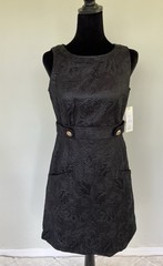 Jade Melody Tam Sleeveless Black Dress Gold Button Accents Size 4 NWT