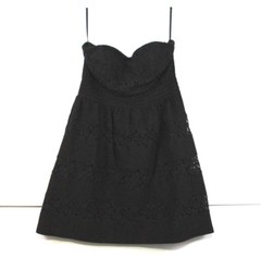 American Rag Cie Dress Strapless Mini Black with Lace Inserts Size M