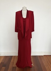 Alexon Red Dress & Jacket Size 12 Mother of Bride Wedding Guest Occasion