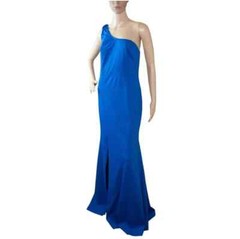 Women’s Blue One Shoulder Formal Maxi Dress Size L Front Slit NWOT